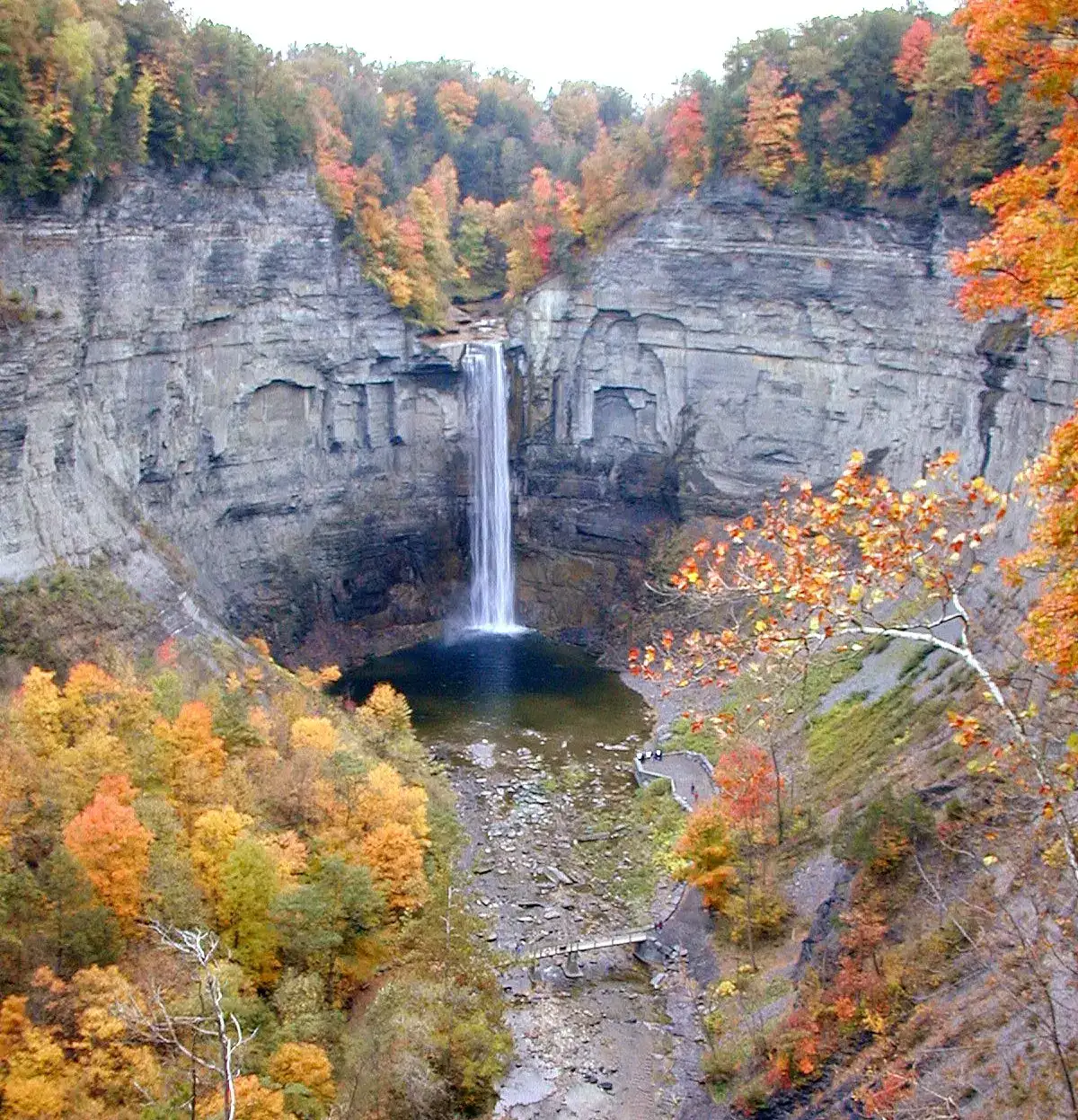 Taughannock Falls — 215-foot single drop in Taughannock Falls State Park, NY. Taller than Niagara.